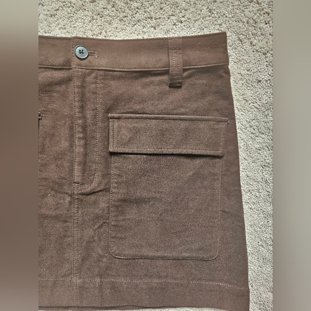 Madewell NWT Utility Mini Skirt Moleskin Women's Size 6 Brown New With Tags NWT